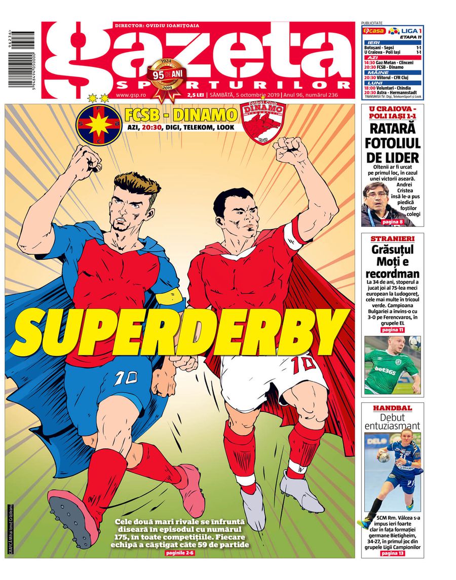 FCSB - DINAMO // Copertă specială a Gazetei în onoarea derby-ului » Cum a luat naștere pagina 1 de azi