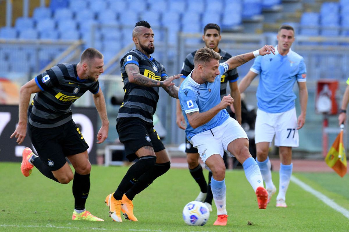 FOTO Lazio - Inter 1-1. Duel încins pe Olimpico! Două eliminări + Ștefan Radu s-a accidentat în startul partidei