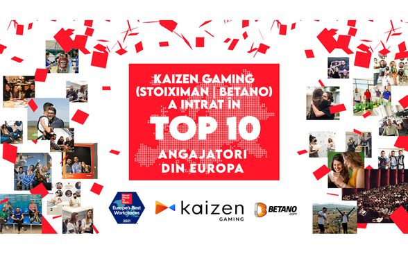 Kaizen Gaming este în Top 10 al celor mai bune locuri de muncă din Europa