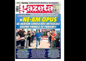 „Ne opunem” » Coperta Gazetei Sporturilor de astăzi