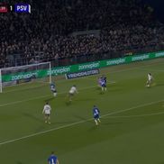 Cum a înscris Dennis Man primul gol pentru PSV / FOTO: Captură TV@Prima Sport 3