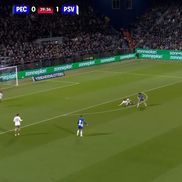 Cum a înscris Dennis Man primul gol pentru PSV / FOTO: Captură TV@Prima Sport 3