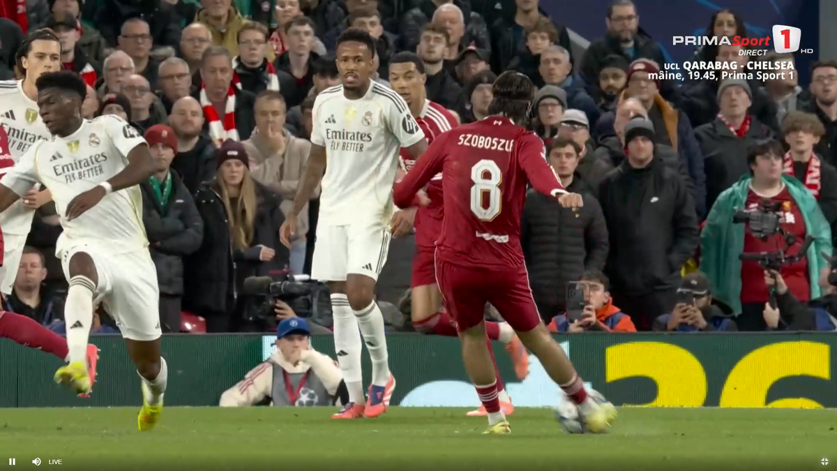 Mingea atinsă cu mâna de Tchouameni în Liverpool - Real Madrid