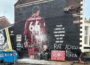 Pictura murală a lui Trent Alexander-Arnold a fost vandalizată înainte de Liverpool - Real Madrid