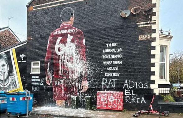 Pictura murală a lui Trent Alexander-Arnold a fost vandalizată înainte de Liverpool - Real Madrid