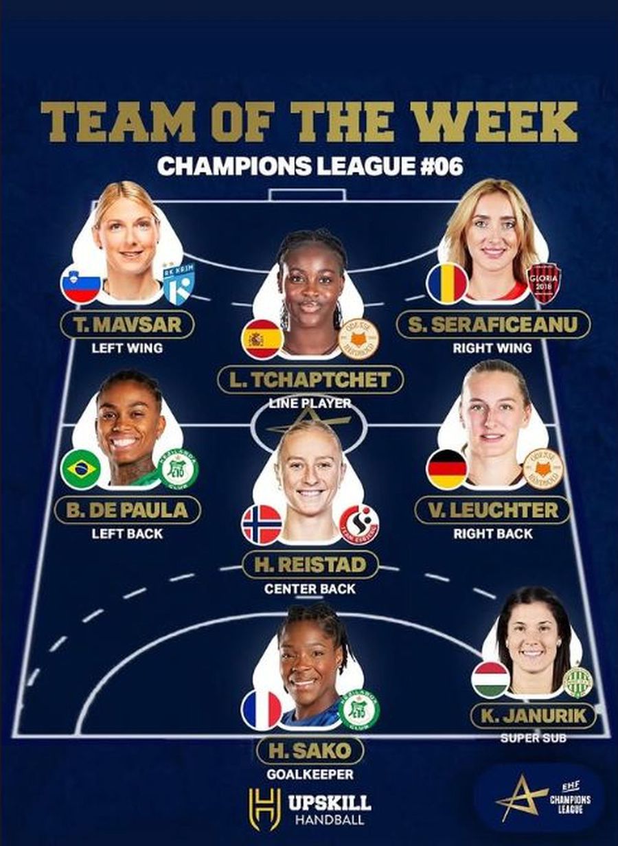 Echipa etapei a 6-a din Liga Campionilor la handbal feminin Sonia Seraficeanu a fost inclusă în echipa etapei, în Liga Campionilor la handbal feminin