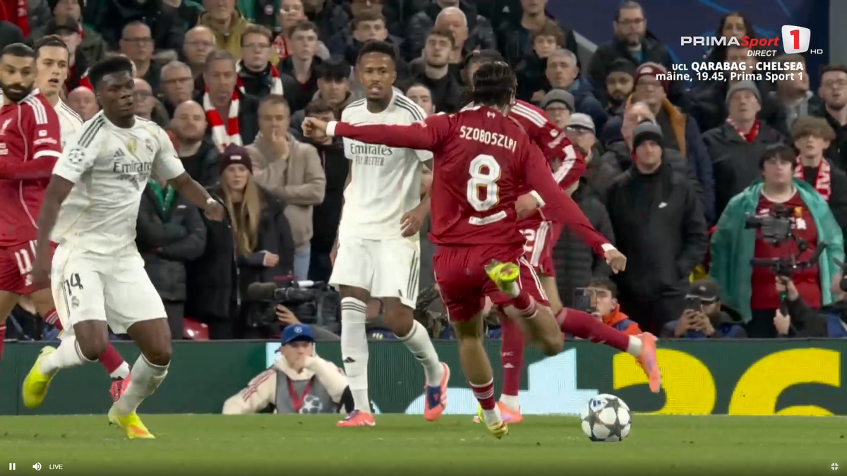 Mingea atinsă cu mâna de Tchouameni în Liverpool - Real Madrid