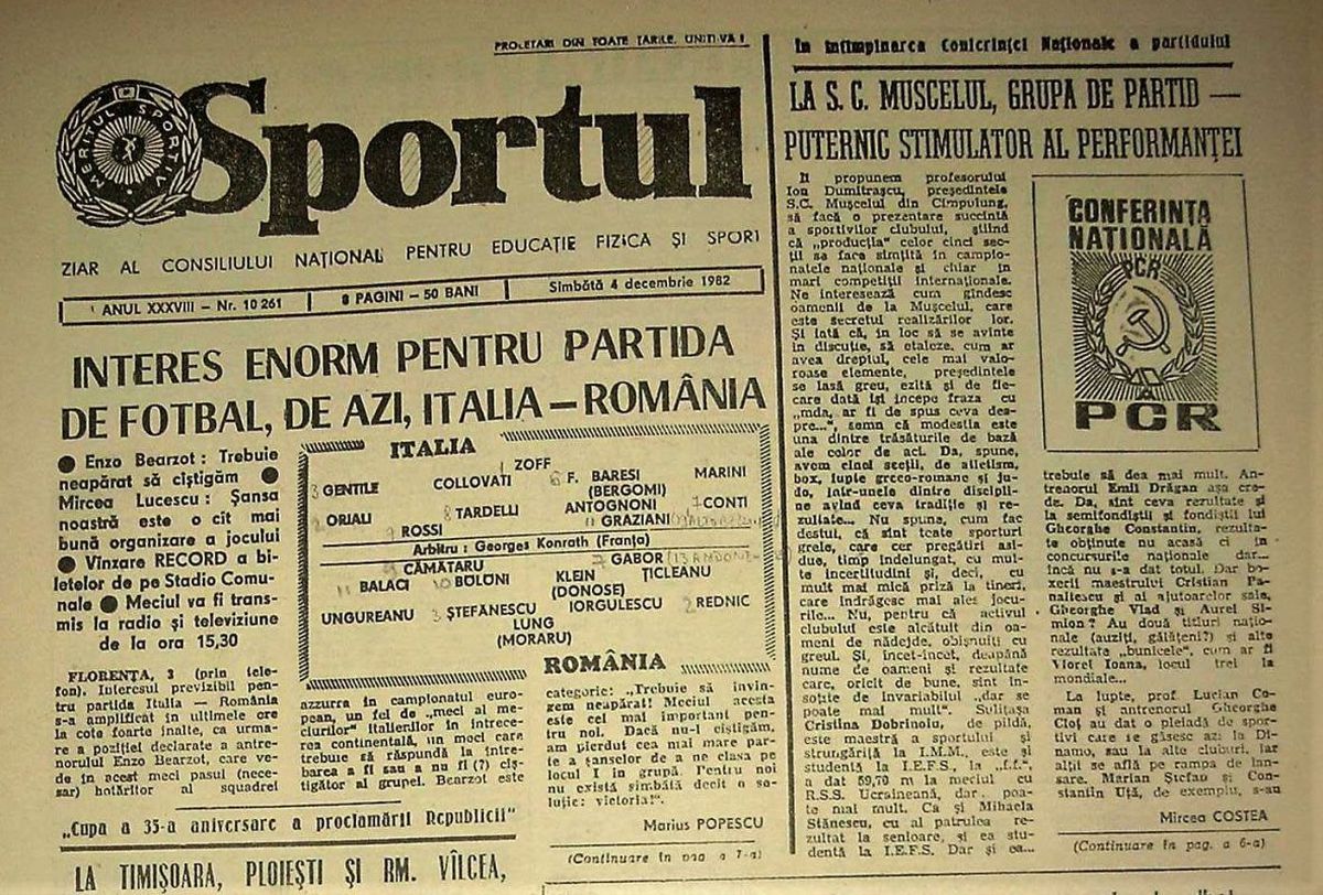 Retro GSP Italia - România 0-0