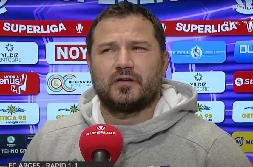 FC Argeș și Rapid au remizat, scor 1-1, în etapa cu numărul 19 din Superliga. Marius Croitoru (42 de ani) a fost mulțumit de prestația elevilor lui și a comentat o posibilă revenire la FC Botoșani.