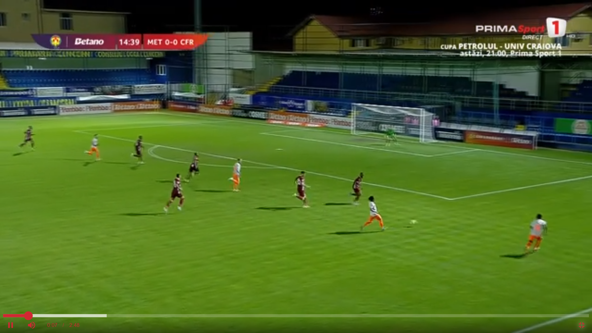 Penalty impardonabil comis de Matei Ilie în Metaloglobus - CFR Cluj