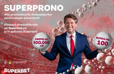 500.000 de lei premii la runda 100 de la SuperProno! Inspiră-te de la SuperAmbasadori şi plasează gratuit pronosticurile tale