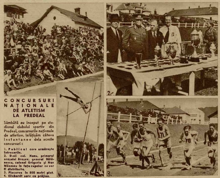 Compétition d'athlétisme à Predeal en 1938 / PHOTO : Facebook La boue disparaît, une nouvelle base apparaît ! Le stade a été démoli, CNI va investir plus de deux millions d'euros