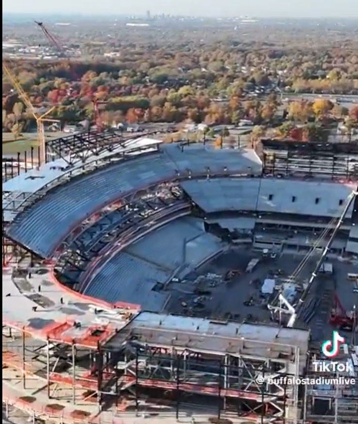 Șantierul noului stadion al lui Buffalo Bills în noiembrie 2024