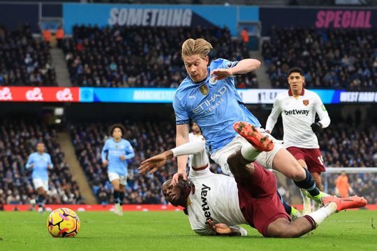 Kevin de Bruyne, sâmbătă, contra lui West Ham / Foto: Imago