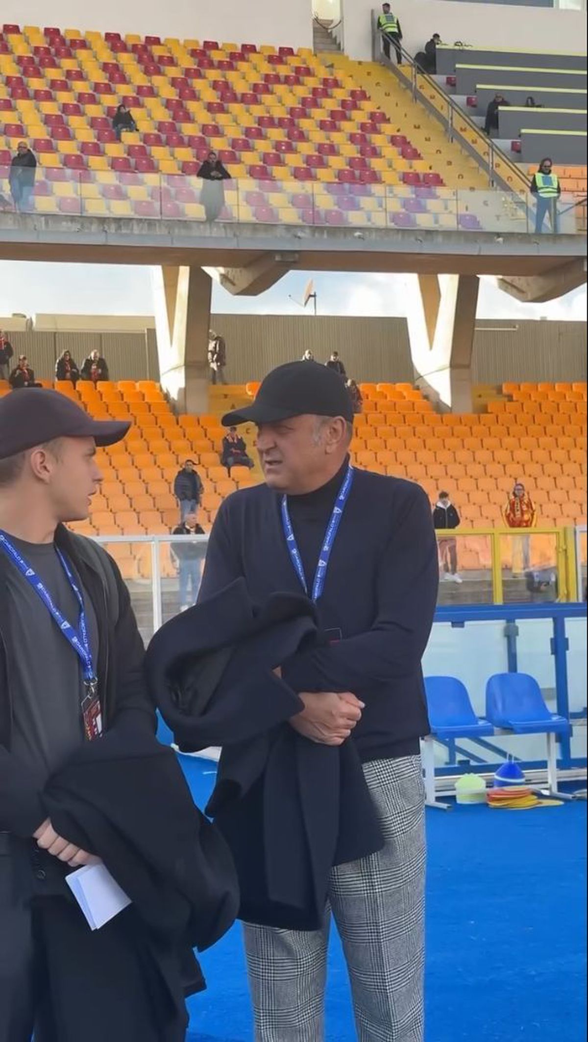 Dan Șucu, prezent pe stadionul Via del Mare, înainte de Lecce - Genoa. Foto: Instagram