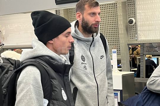 Juri Cisotti și Lukas Zima, la plecarea FCSB în Antalya. Foto: Carmen Dumitru (GSP)
