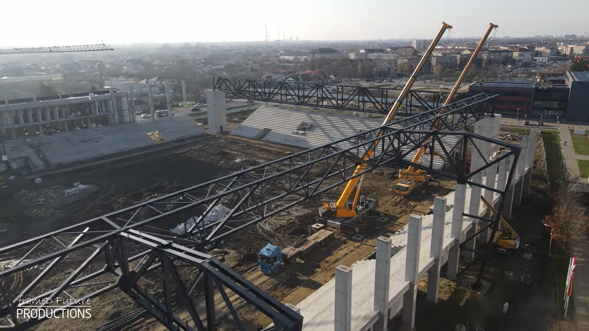 Stadionul „Eroii Timișoarei”, decembrie 2025 // foto: capturi YouTube