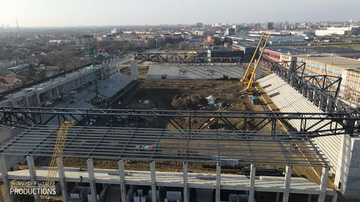 Prinde contur » Imagini la zi cu primul stadion din România care se va inaugura în 2026