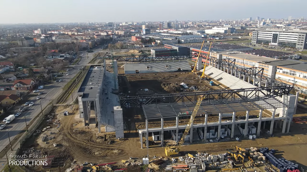 Prinde contur » Imagini la zi cu primul stadion din România care se va inaugura în 2026