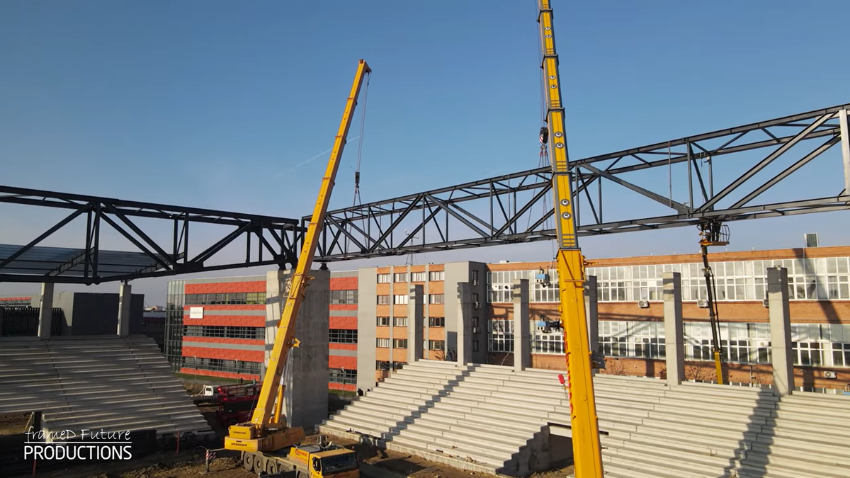 Prinde contur » Imagini la zi cu primul stadion din România care se va inaugura în 2026