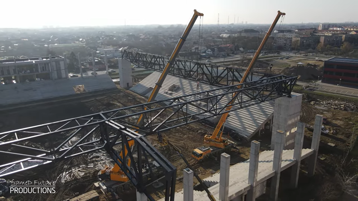 Prinde contur » Imagini la zi cu primul stadion din România care se va inaugura în 2026