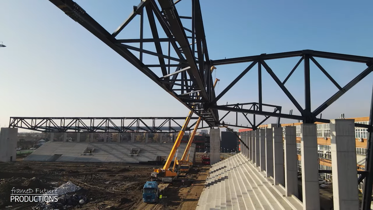 Stadionul „Eroii Timișoarei”, decembrie 2025 // foto: capturi YouTube