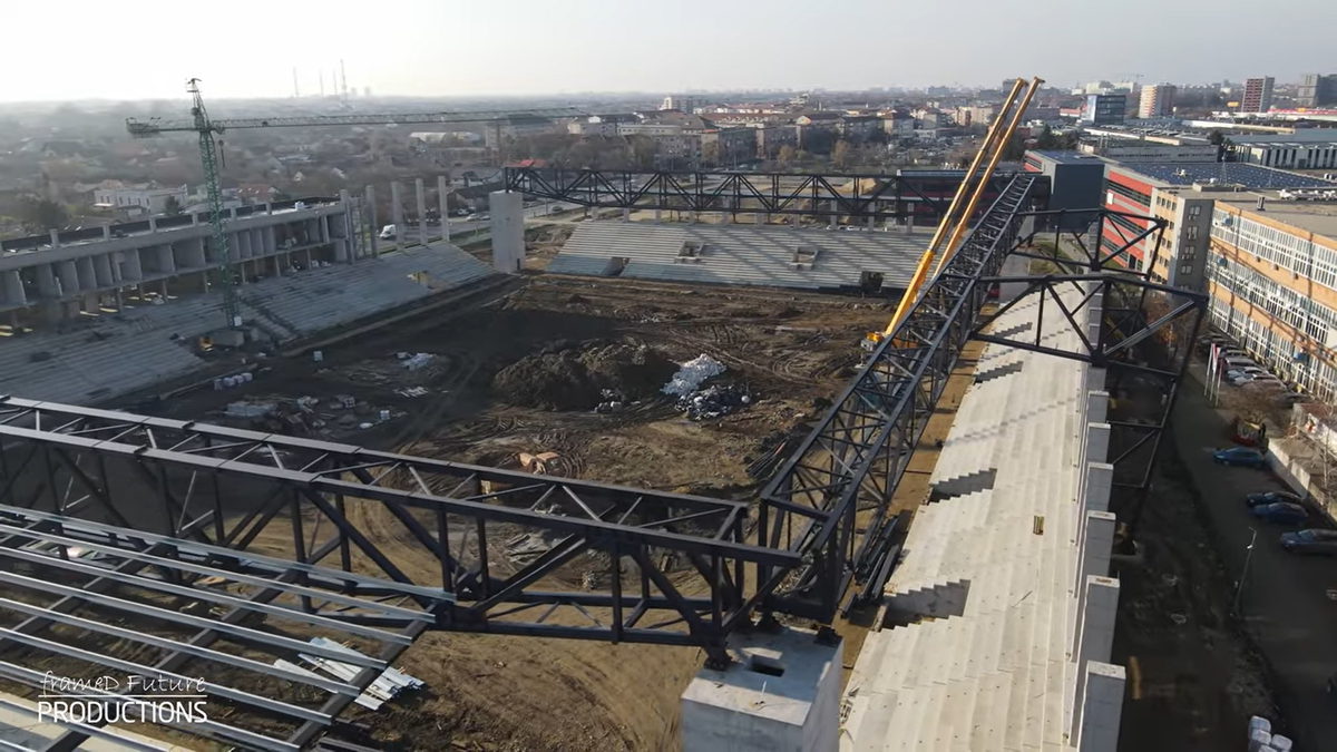Stadionul „Eroii Timișoarei”, decembrie 2025 // foto: capturi YouTube
