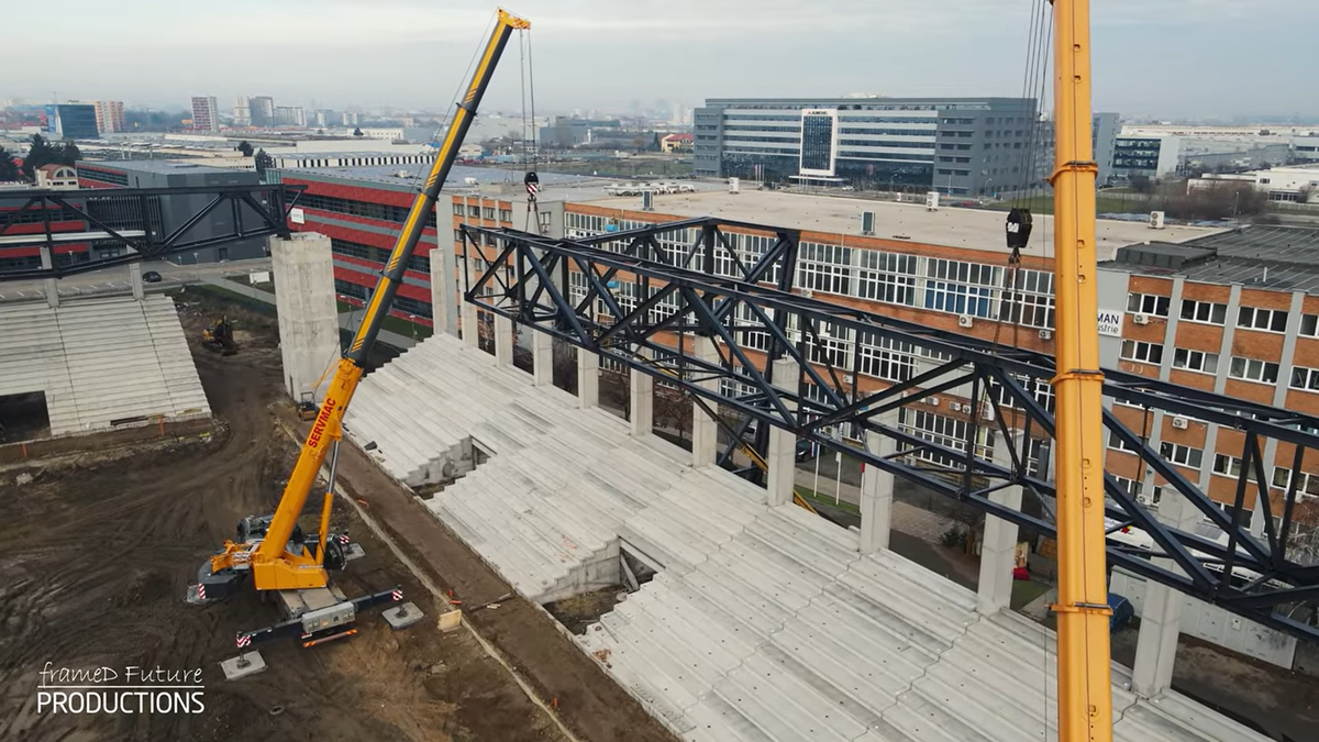 Prinde contur » Imagini la zi cu primul stadion din România care se va inaugura în 2026