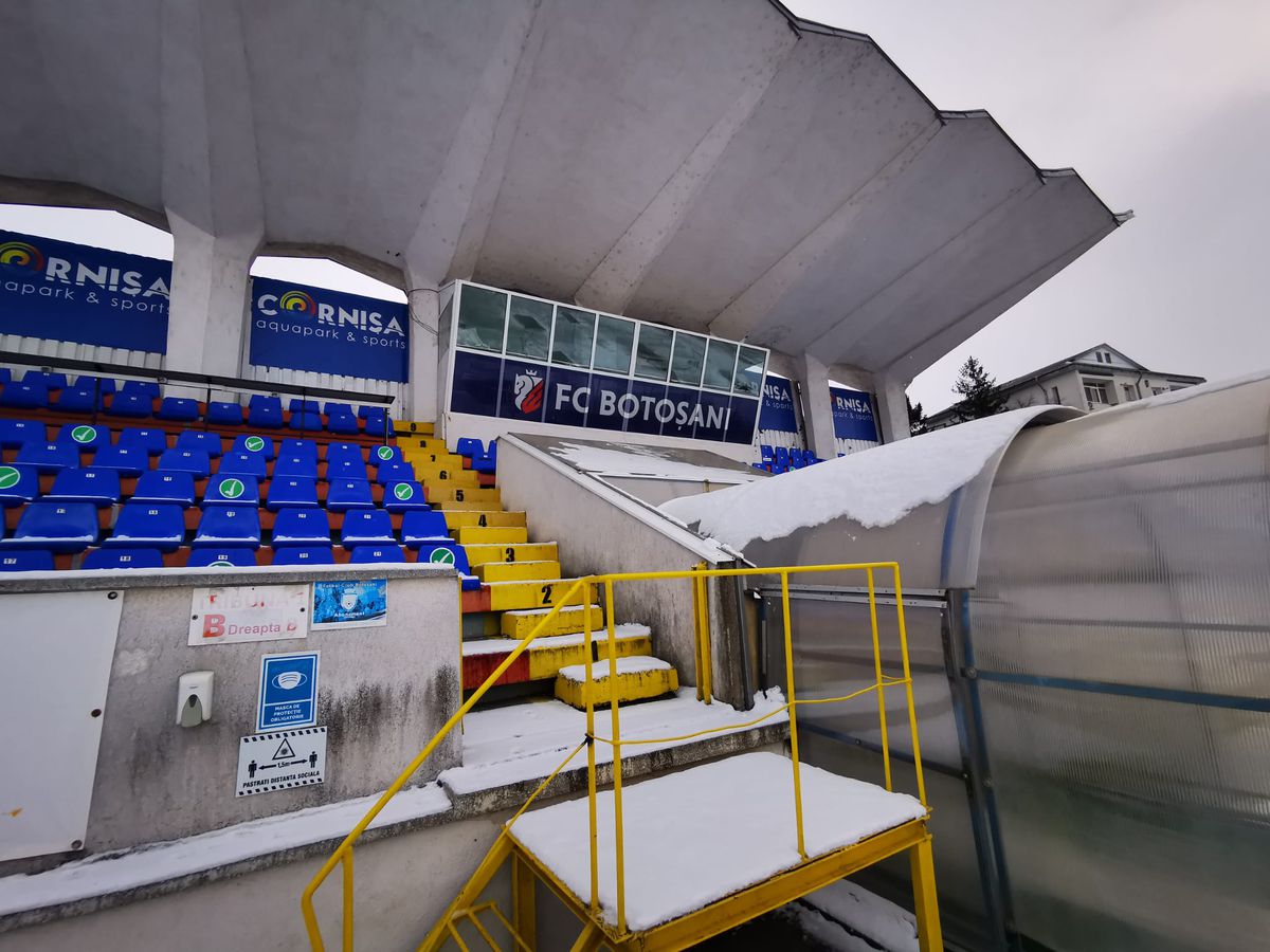 Viscol și ger la Botoșani » Starea gazonului cu 24h înaintea meciului cu Petrolul