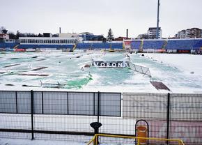 Viscol și ger la Botoșani » Starea gazonului cu 24h înaintea meciului cu Petrolul