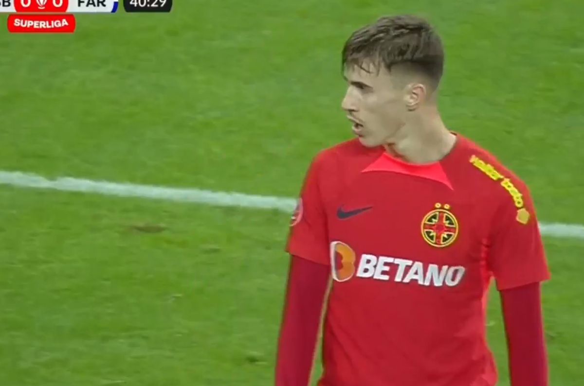 Octavian Popescu, nervos în minutul 41 din FCSB - Farul