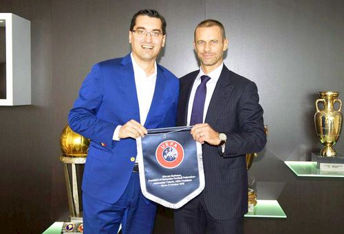 Răzvan Burleanu, alături de președintele UEFA, Aleksander Ceferin