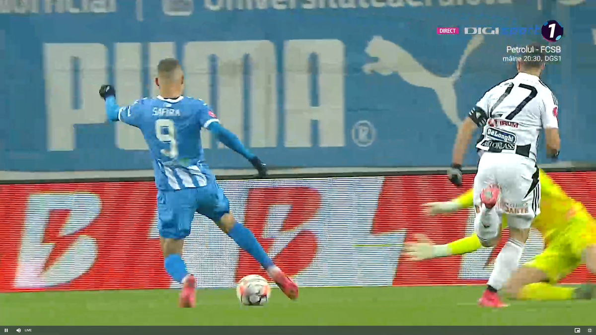 Penalty-urile din prima repriză a meciului U Craiova - U Cluj