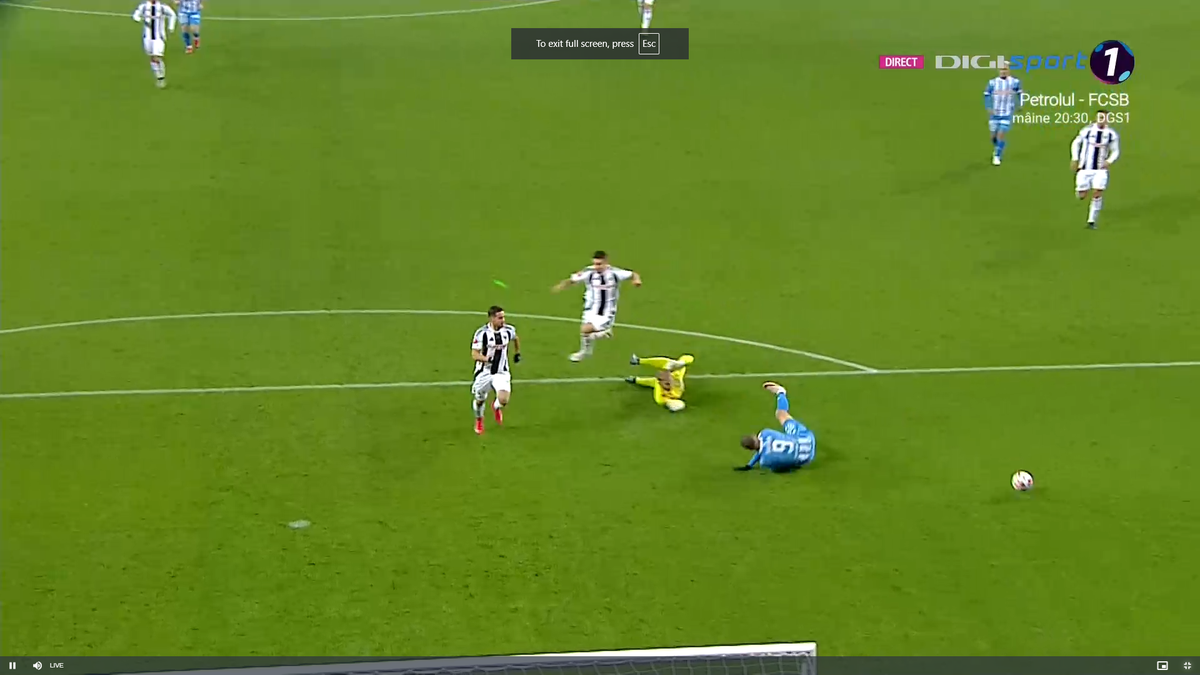 Penalty-urile din prima repriză a meciului U Craiova - U Cluj