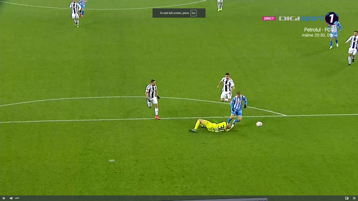 Penalty-urile din prima repriză a meciului U Craiova - U Cluj