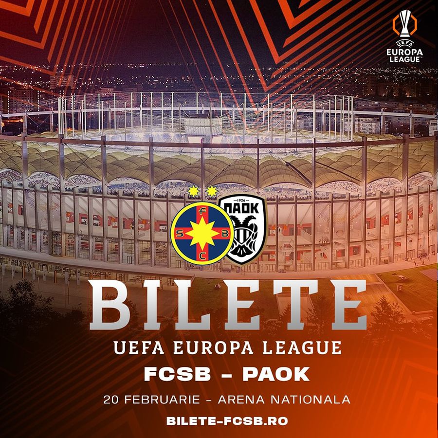 FCSB pune în vânzare biletele pentru meciul cu PAOK din Europa League » Cât costă cel mai ieftin