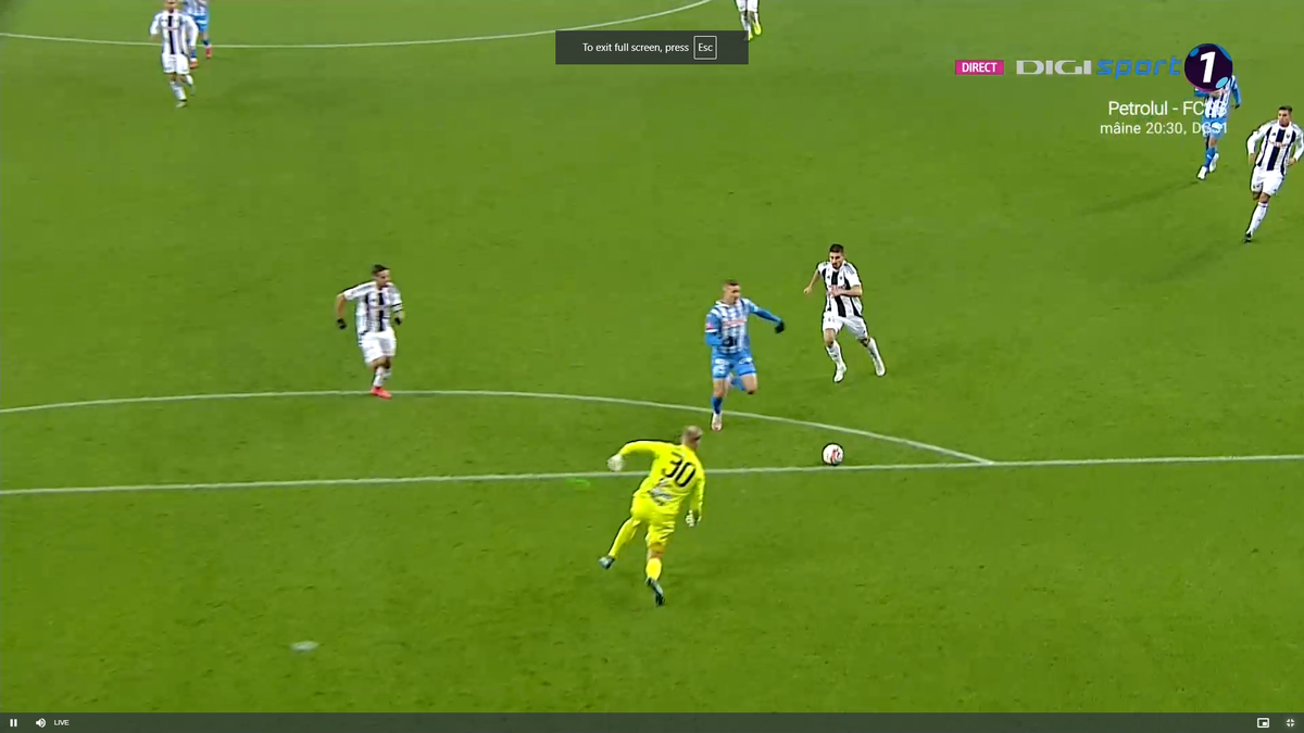 Penalty-urile din prima repriză a meciului U Craiova - U Cluj