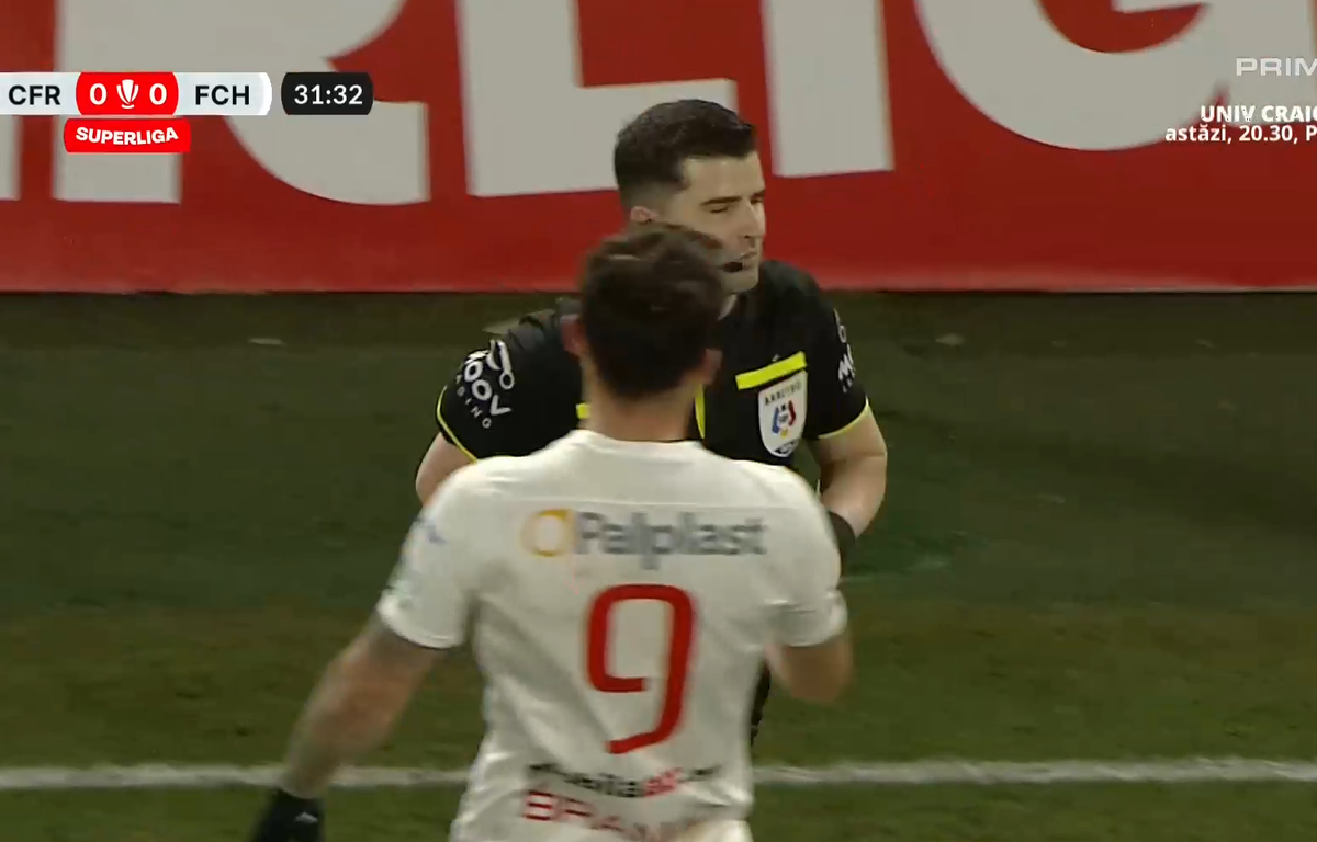 Faza la care mingea a lovit mână lui Căpușă în CFR Cluj - Hermannstadt