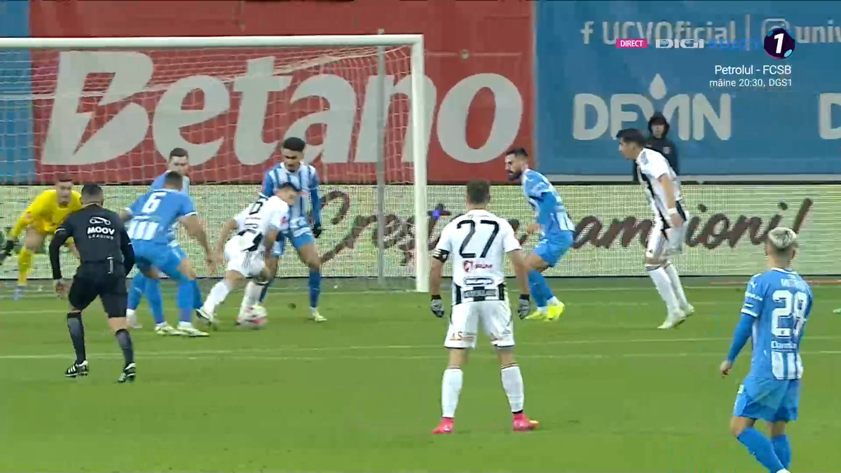 Penalty-urile din prima repriză a meciului U Craiova - U Cluj