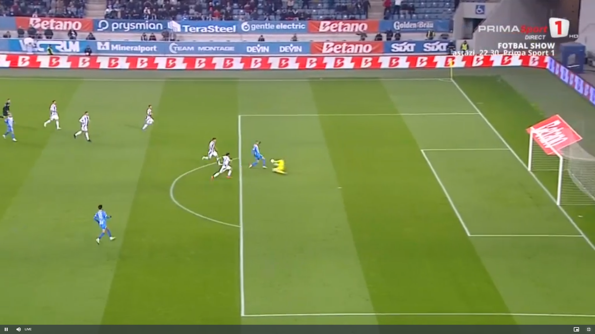 Penalty-urile din prima repriză a meciului U Craiova - U Cluj