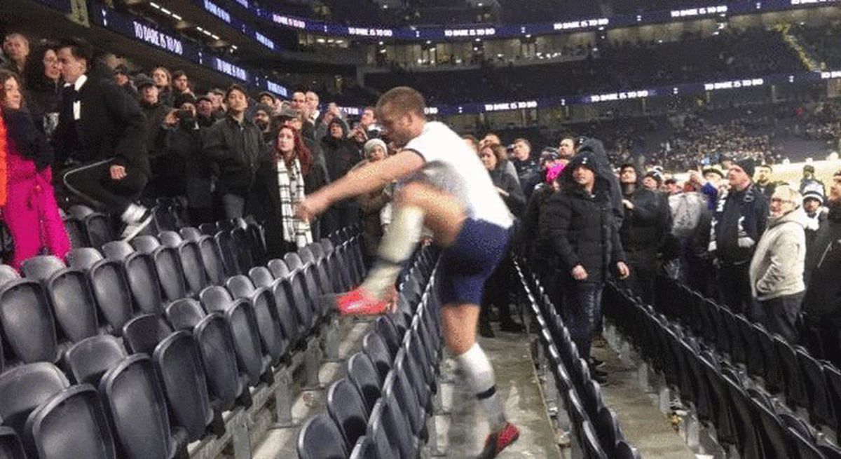 FOTO + VIDEO Scene incredibile! Vedeta lui Tottenham a sărit în tribune să se bată cu fanul: „E fratele meu, e fratele meu!"