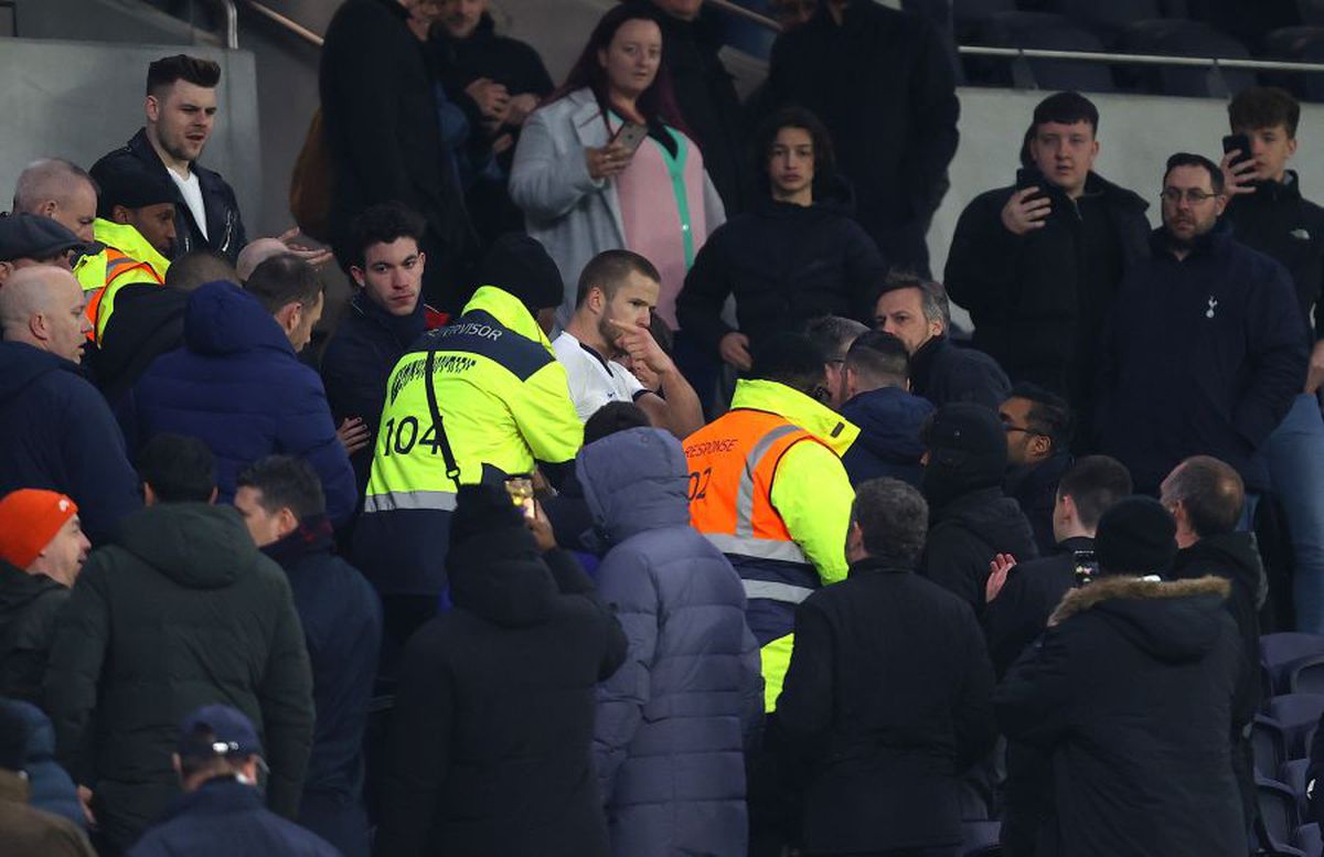 FOTO + VIDEO Scene incredibile! Vedeta lui Tottenham a sărit în tribune să se bată cu fanul: „E fratele meu, e fratele meu!"