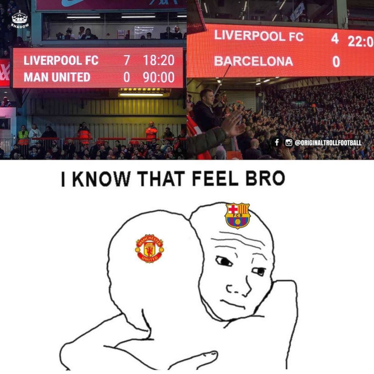 Internetul a „explodat” după Liverpool - Manchester United 7-0 » Cele mai înțepătoare meme-uri