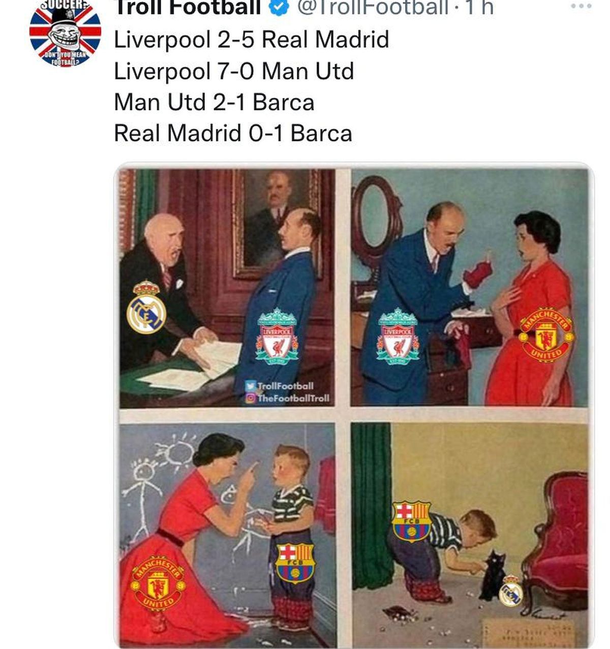 Internetul a „explodat” după Liverpool - Manchester United 7-0 » Cele mai înțepătoare meme-uri