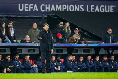 Antrenorul Simone Inzaghi, la meciul Feyenoord - Inter 0-2 din turul „optimilor” Ligii Campionilor / Foto: Imago