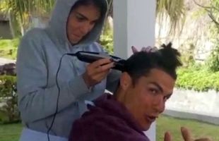 VIDEO Cristiano Ronaldo s-a lăsat tuns acasă de iubita Georgina Rodriguez :)