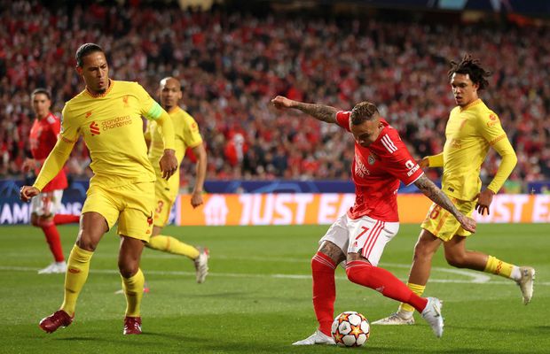Benfica - Liverpool 1-3. „Cormoranii” câștigă în Portugalia și sunt cu un pas în semifinalele Champions League