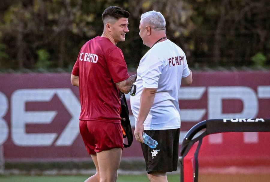 Cristi Săpunaru și Marius Șumudică Marius Șumudică, discurs special despre un rapidist: „E dulău, unul dintre simboluri. El e legendă în Giulești, nu eu!”