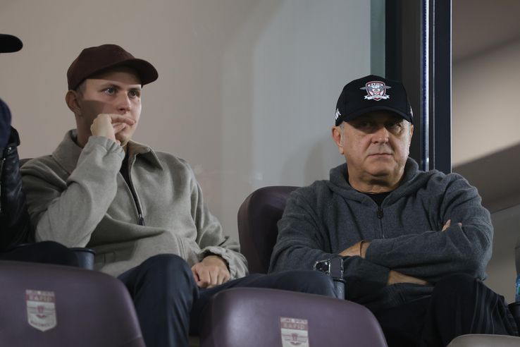 Dan Șucu și fiul lui, la finalul meciului Rapid - U Cluj 1-2 / FOTO: Ionuț Iordache (GSP.ro)