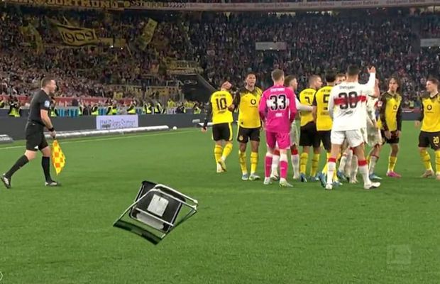 La Stuttgart au zburat scaune! » Scandal în tribune, pe bancă și pe gazon